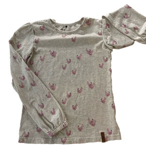 Jersey Top With Hen Print by Deux Par Deux size 12